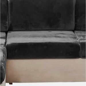 Elegant gray Velvet Sofa cover 1 piece